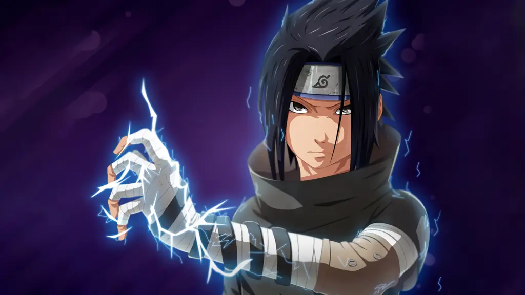 Gambar Sasuke Uchiha dalam berbagai gaya seni anime