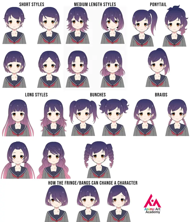 Aneka gaya rambut anime untuk wanita