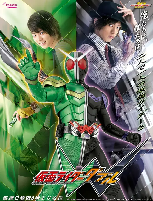 Gambar berbagai seri Kamen Rider dari era Heisei