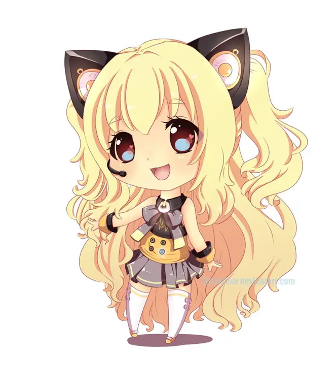 Gambar karakter anime chibi yang lucu dan menggemaskan