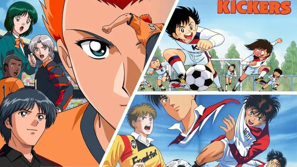 Karakter anime dari berbagai anime sepak bola bermain sepak bola