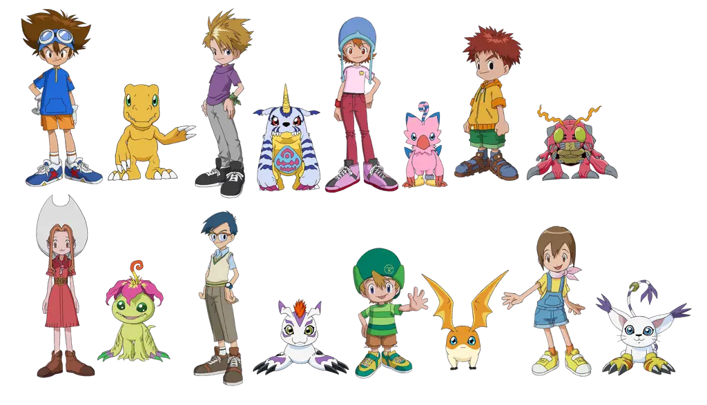 Berbagai macam karakter Digimon dari berbagai seri