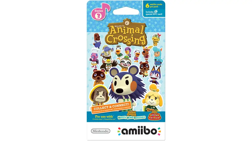 Berbagai macam kartu amiibo Animal Crossing, termasuk kartu serigala