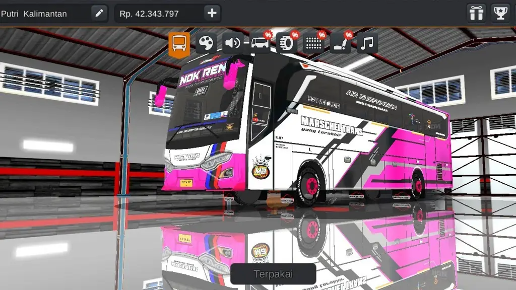 Gambar livery bussid Yudistira HD Anime yang keren dan detail