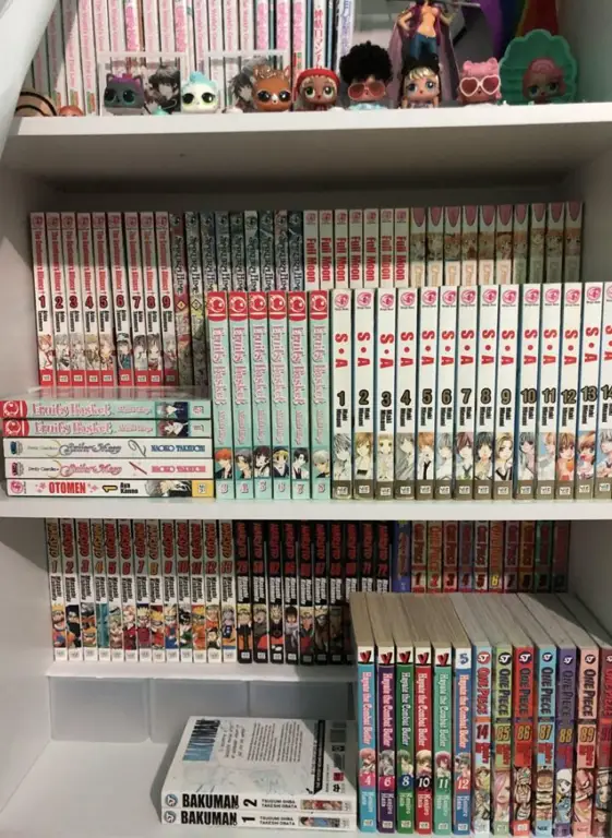 Koleksi manga di rak