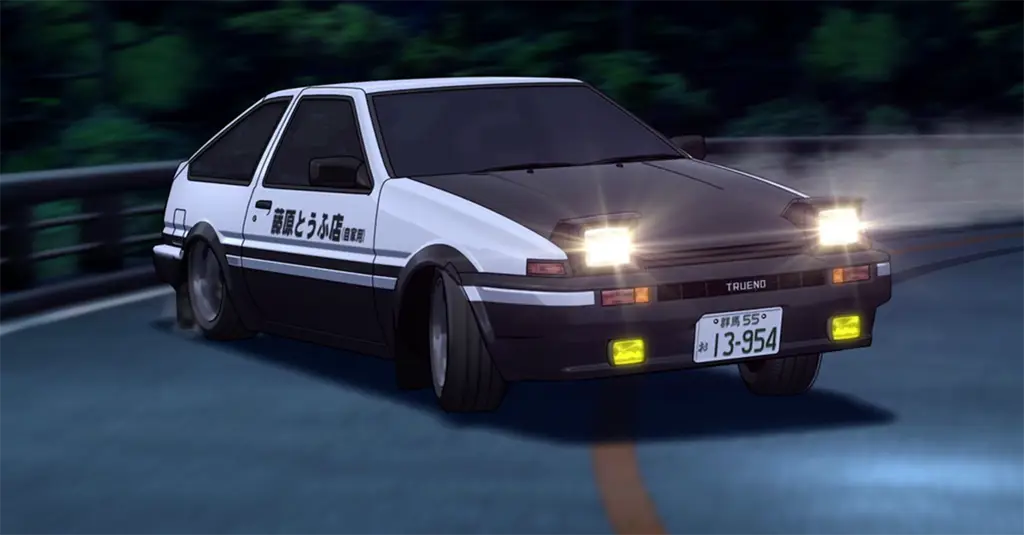 Gambar berbagai mobil ikonik dari seri Initial D