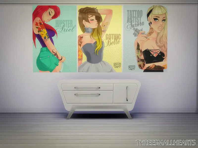 Berbagai macam poster anime untuk Sims 4