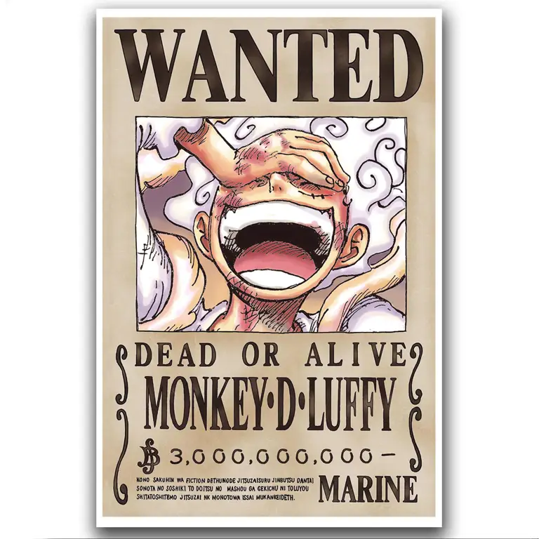 Poster bounty One Piece berbagai karakter