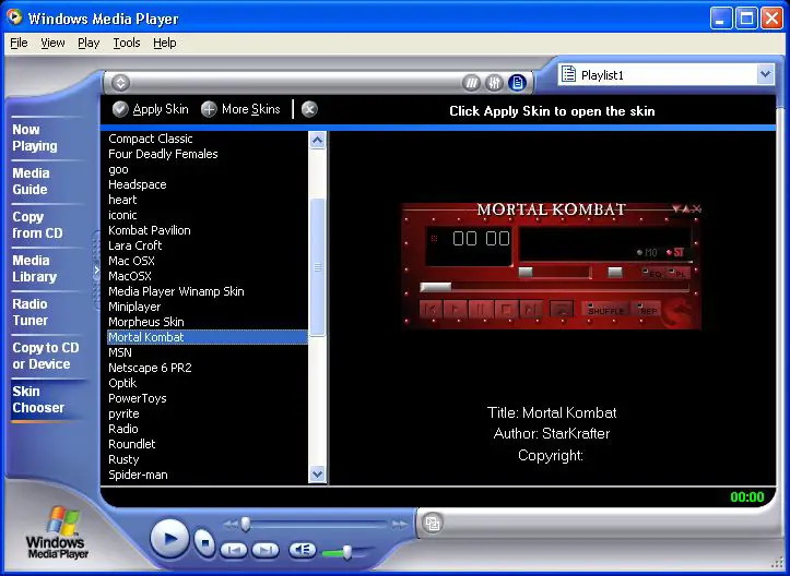 Berbagai macam pilihan skin anime untuk Windows Media Player