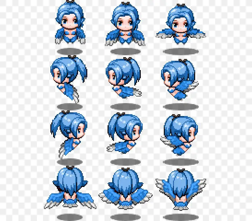 Gambar berbagai sprites karakter anime untuk RPG Maker MV