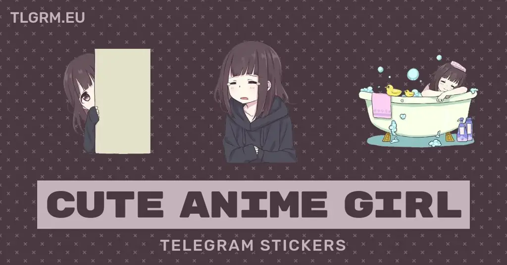 Stiker gadis anime yang lucu dan menggemaskan