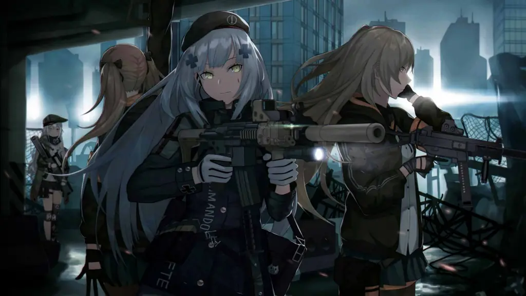 Gambar wallpaper anime gadis dengan pistol