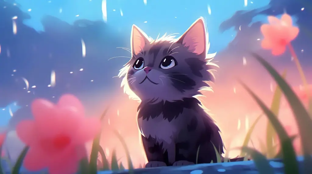 Wallpaper anime kucing yang lucu dan menggemaskan