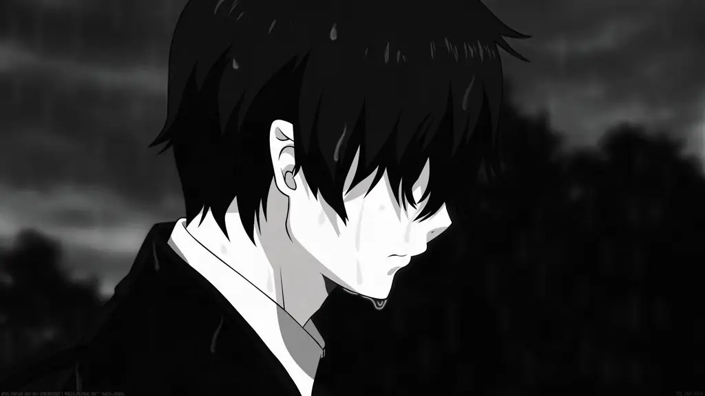 Berbagai pilihan wallpaper anime sad boy dengan ekspresi dan pose yang beragam.