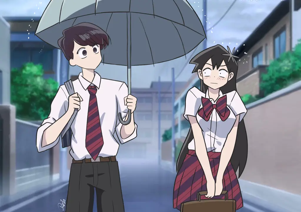 Gambar Komi-san dan Tadano Hitohito bersama-sama