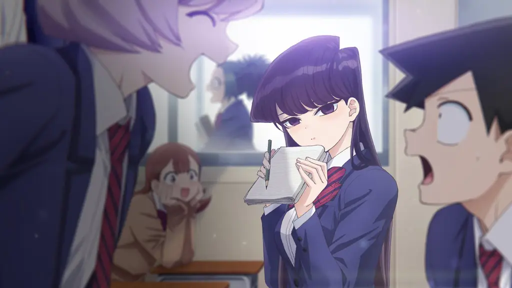 Komi-san sedang menonton anime