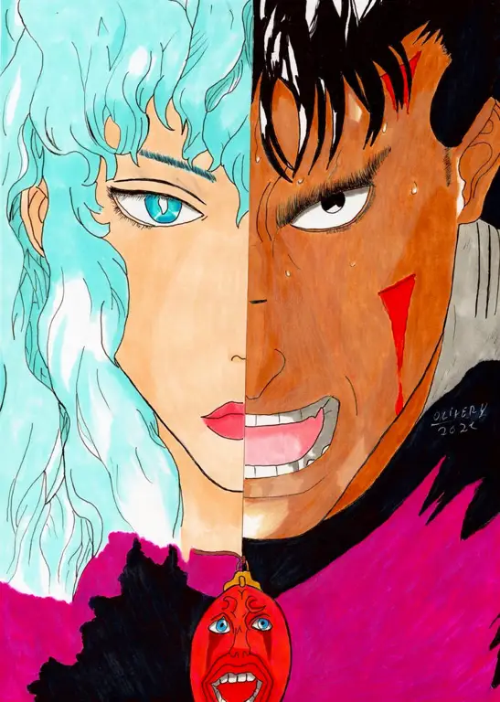 Griffith dan Guts dalam Manga Berserk