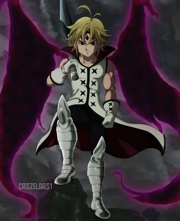 Gambar Meliodas dan beberapa anggota The Ten Commandments