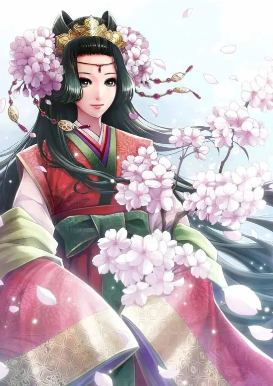 Ilustrasi Konohana Sakuyahime dalam mitologi Jepang