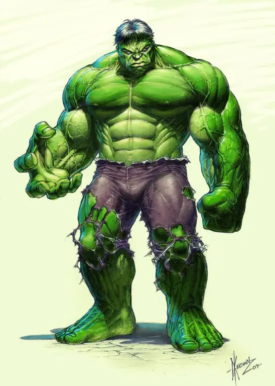 Ilustrasi gaya anime Hulk