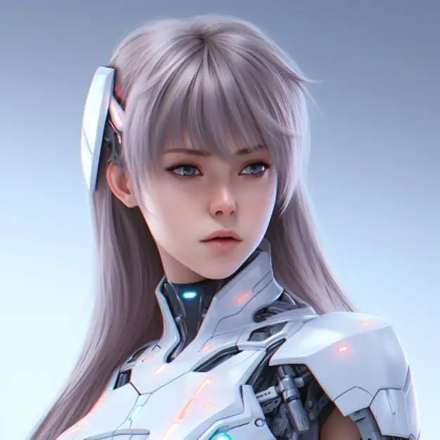 Ilustrasi robot futuristik dalam anime