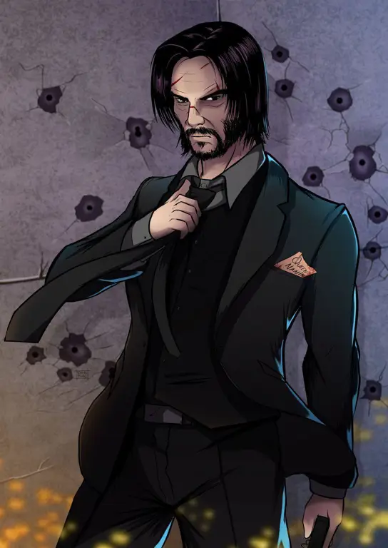 Konsep seni anime John Wick