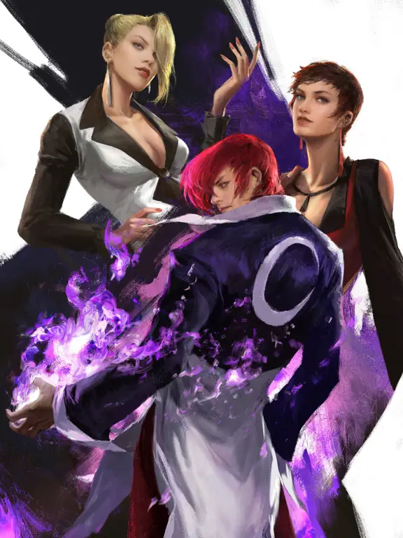 Konsep seni anime King of Fighters yang menampilkan karakter-karakter ikonik.