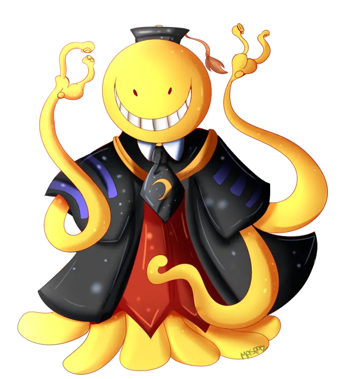 Gambar Koro-sensei dan murid-murid kelas 3-E