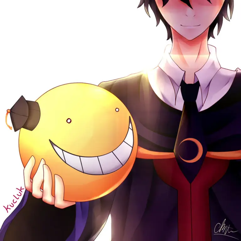 Gambar Koro-sensei, guru gurita kuning di Ansatsu Kyoushitsu