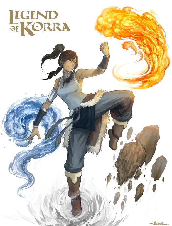 Gambar Korra, Avatar dari serial animasi Avatar: The Legend of Korra.