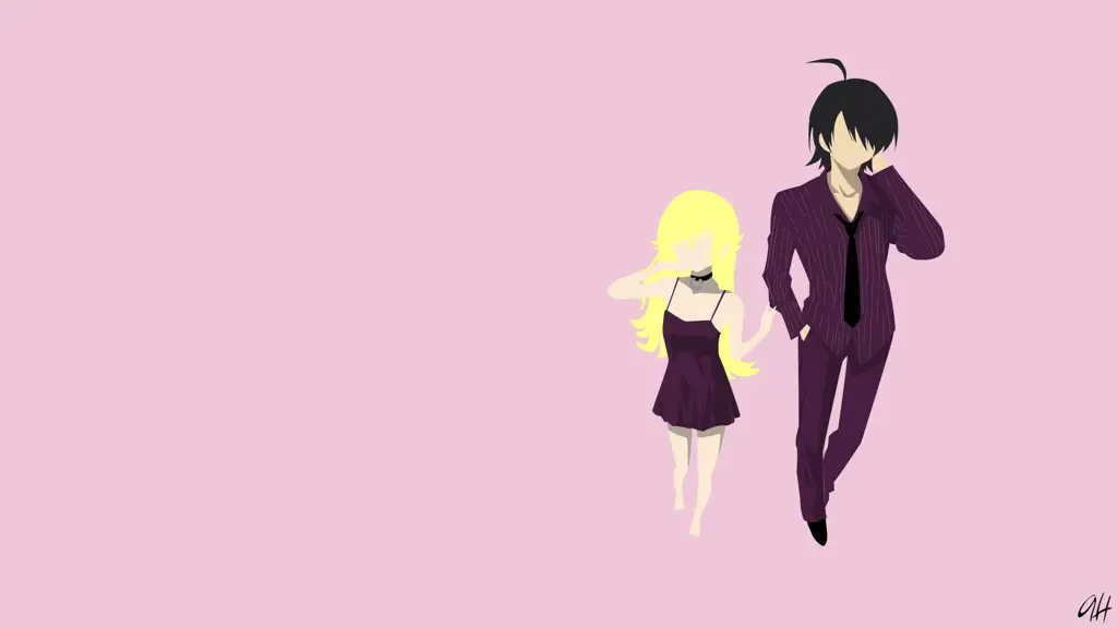 Gambar Koyomi Araragi dan Shinobu Oshino