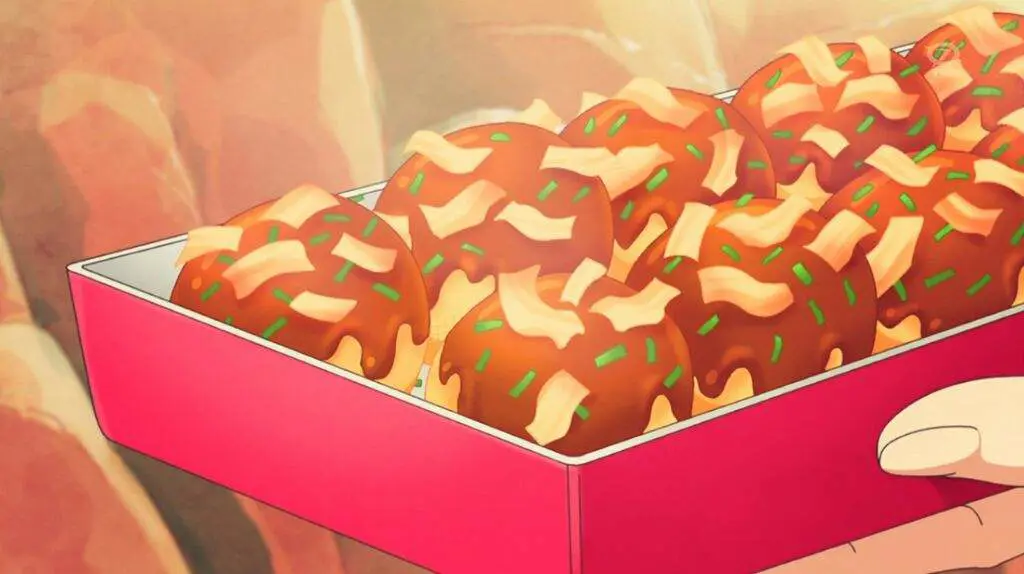 Ilustrasi takoyaki dengan tema anime