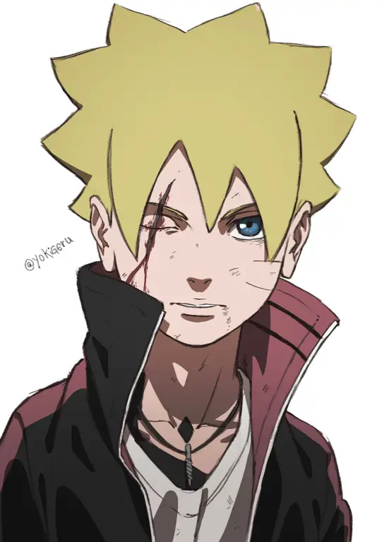 Gambar fanart Boruto karya seniman Indonesia