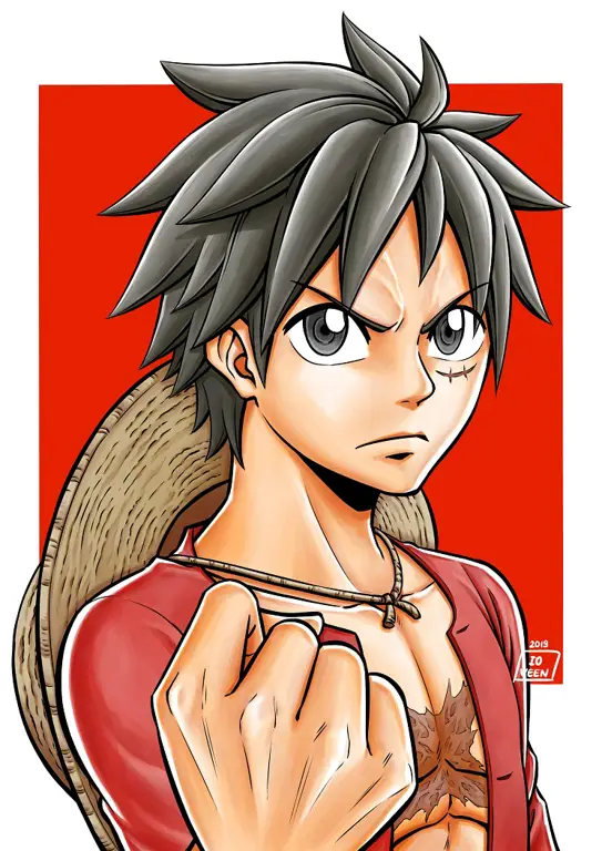 Gambar fan art Luffy