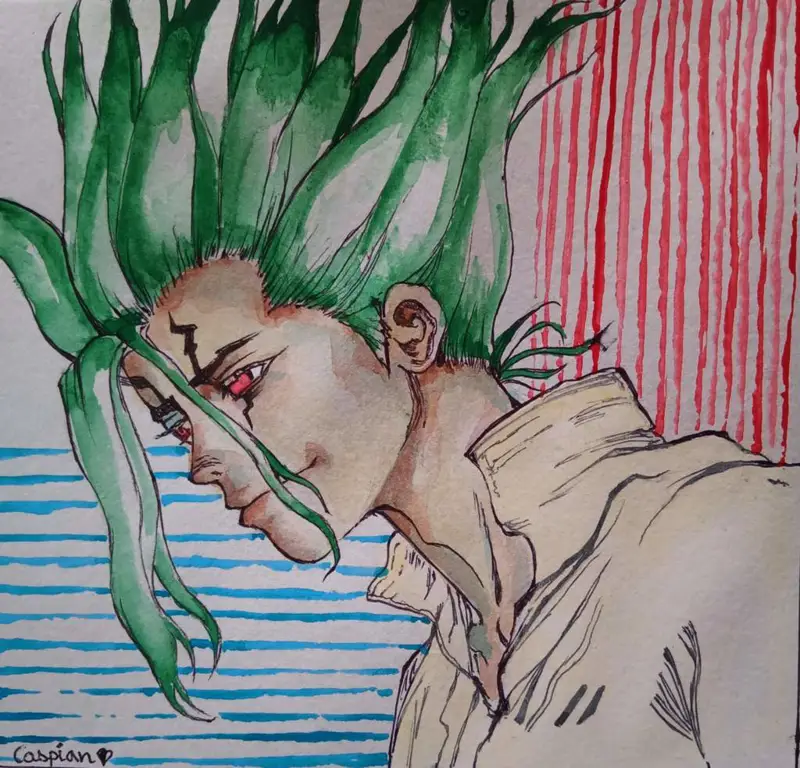 Gambar fan art Dr. Stone buatan penggemar Indonesia