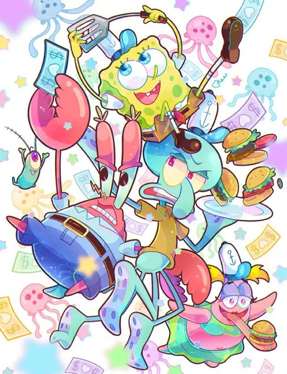 Gambar fan art Spongebob yang menarik dan unik