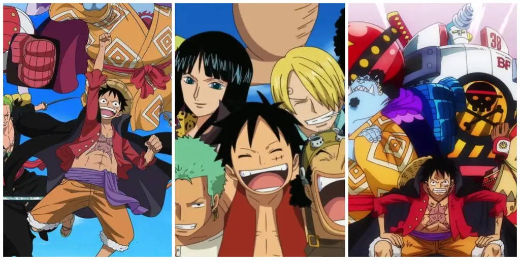 Kru Topi Jerami dalam Petualangan Mereka Gambar kru Topi Jerami One Piece.