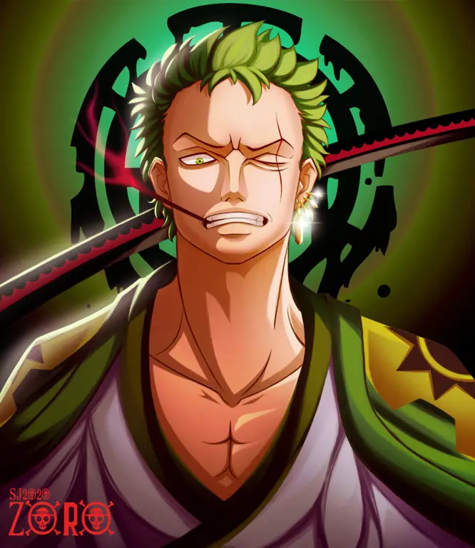 Kru Topi Jerami dalam petualangan mereka Gambar para karakter utama One Piece