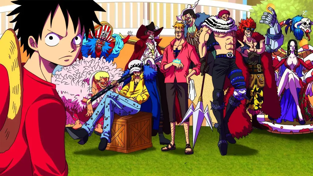 Gambar Luffy dan kru merayakan kemenangan