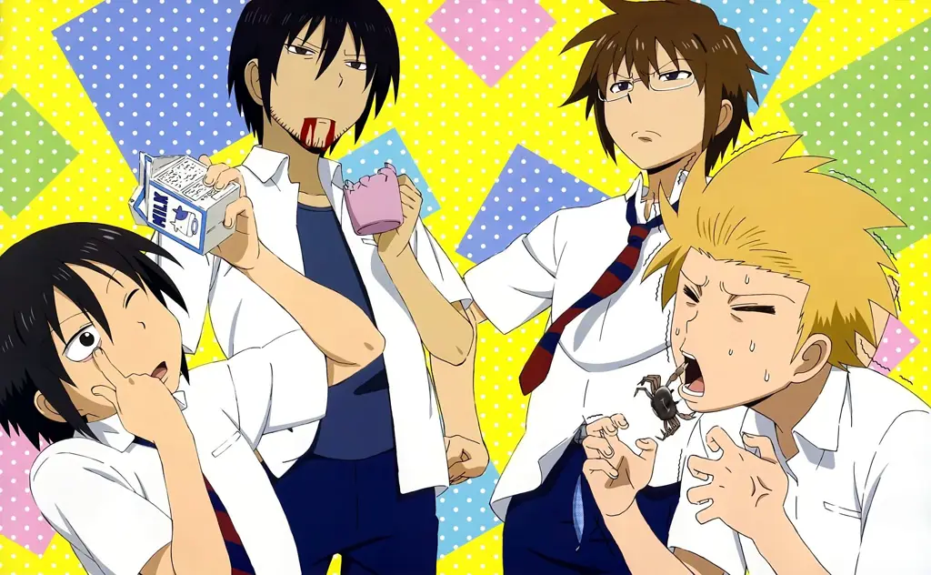 Screenshot dari anime Danshi Koukousei no Nichijou dengan kualitas HD