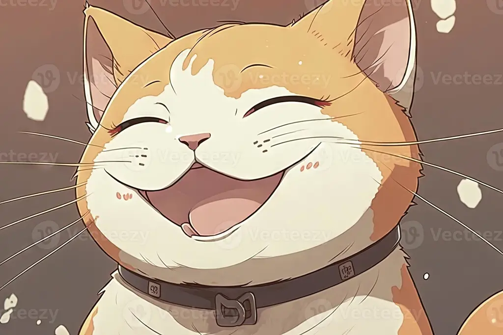 Ilustrasi anime kucing yang realistis namun tetap lucu