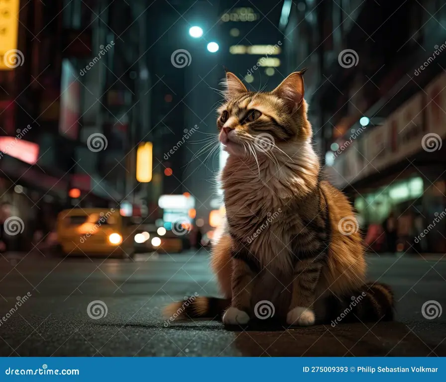 Kucing bernavigasi di kota besar