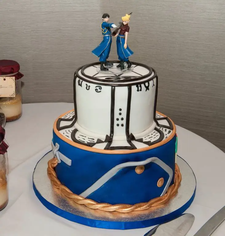 Kue pengantin dengan desain anime