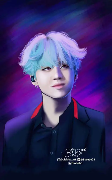 Kompilasi berbagai fanart Suga dalam gaya anime