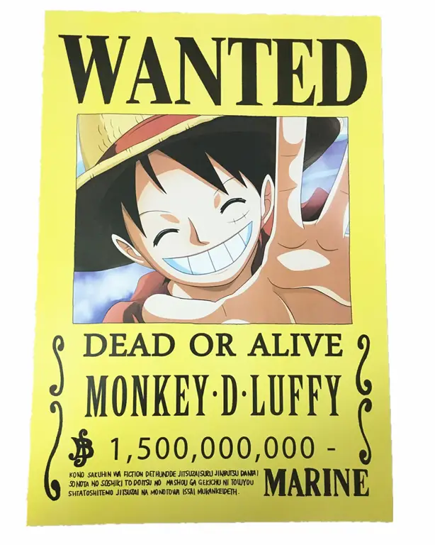 Poster buronan karakter One Piece