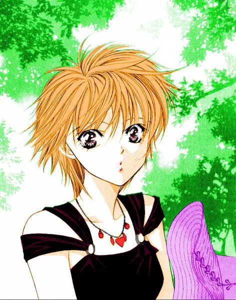 Kyoko Mogami, tokoh utama Skip Beat!, dengan ekspresi penuh tekad.