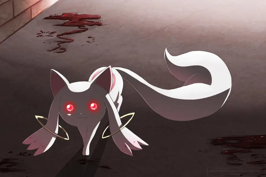 Gambar Kyubey, makhluk misterius pemberi kekuatan sihir