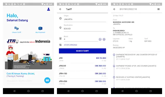 Sistem pelacakan JNE yang mudah diakses