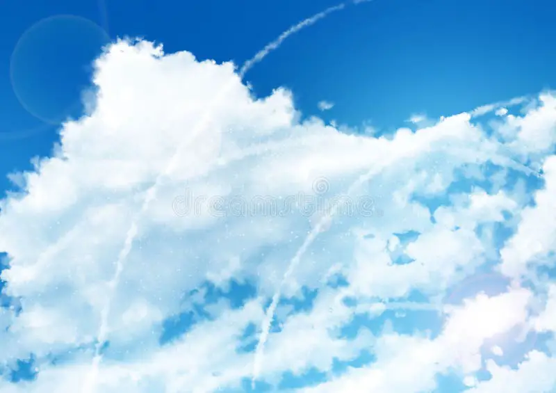 GIF langit siang hari anime dengan awan