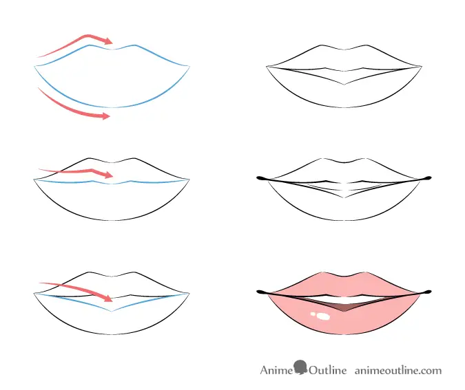 Tutorial menggambar bibir anime